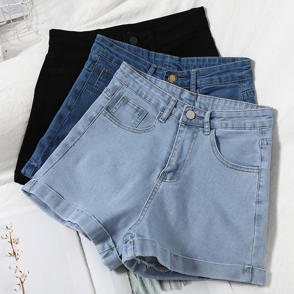 fashion elastic curling denim shorts for women wild wide-leg casual shorts korean high-waist straight-leg female jeans 210420, White;black
fashion elastic curling denim shorts for women wild wide-leg casual shorts korean high-waist straight-leg female jeans 210420, White;black
