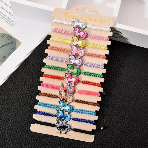 alloy painted unicorn mixed women's color wax rope hand woven bracelet set, Golden;silver
alloy painted unicorn mixed women's color wax rope hand woven bracelet set, Golden;silver