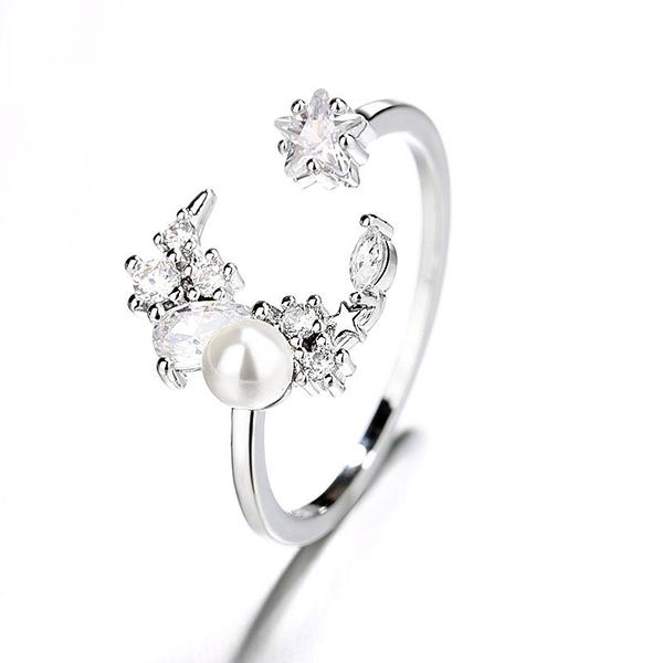 cluster rings 925 sterling silver round pearl women wedding moon jewelry cz fashion ladies female anillos accessories, Golden;silver
cluster rings 925 sterling silver round pearl women wedding moon jewelry cz fashion ladies female anillos accessories, Golden;silver