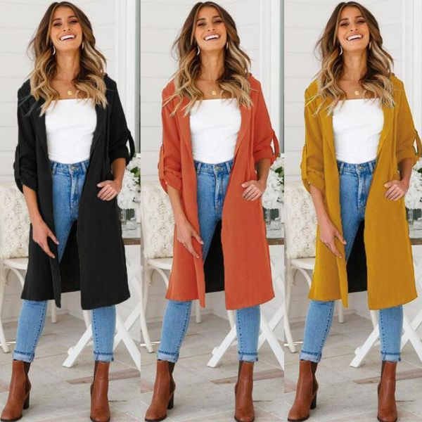 women's trench coats lapel open slit hem windbreaker fashion slim solid women coat casual autumn raincoat1, Tan;black
women's trench coats lapel open slit hem windbreaker fashion slim solid women coat casual autumn raincoat1, Tan;black