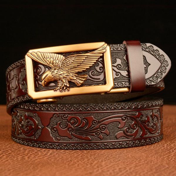 belts fashion genuine leather men belt causal trouser strap pant ceinture homme cowskin eagle automatic buckle cowhide, Black;brown
belts fashion genuine leather men belt causal trouser strap pant ceinture homme cowskin eagle automatic buckle cowhide, Black;brown