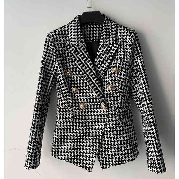 women's jackets fancy ol'fashionable double-breasted blazer high-quality houndstooth female autumn coats c464 coat, Black;brown
women's jackets fancy ol'fashionable double-breasted blazer high-quality houndstooth female autumn coats c464 coat, Black;brown