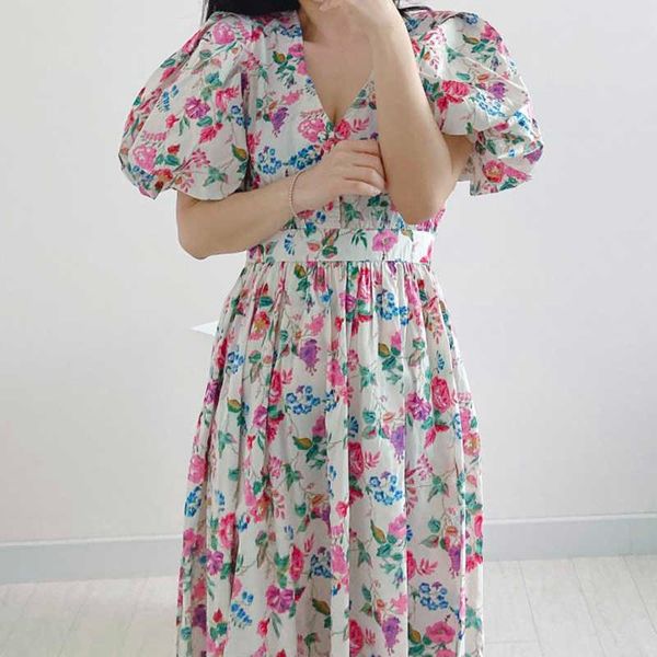 korean chic summer sweet retro v-neck bandage thin puff sleeve flower dress women fashion clothing vestidos de mujer retro 210610, Black;gray
korean chic summer sweet retro v-neck bandage thin puff sleeve flower dress women fashion clothing vestidos de mujer retro 210610, Black;gray