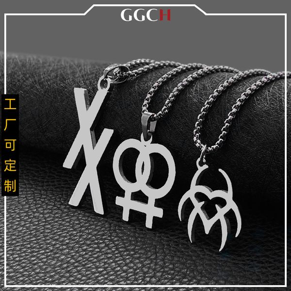 steel letter titanium x pendant women's lala street hip hop brand ins heart necklace personality fashion, Silver 
steel letter titanium x pendant women's lala street hip hop brand ins heart necklace personality fashion, Silver