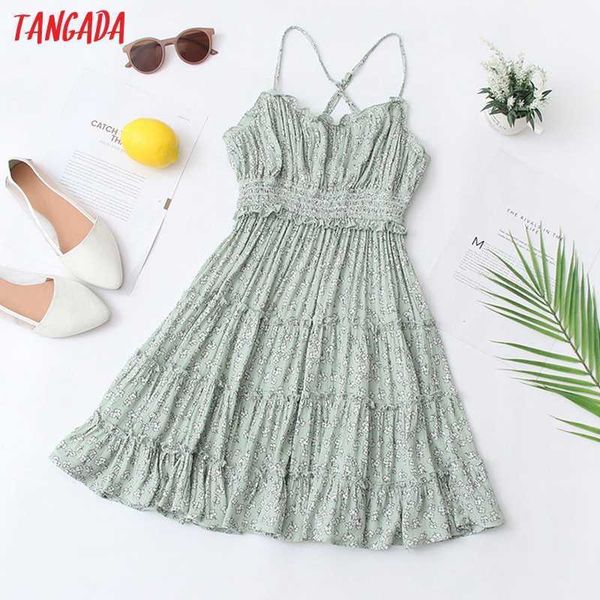 tangada fashion women green flowers print beach dress sleeveless backless zipper female casual dress qw102 210609, Black;gray
tangada fashion women green flowers print beach dress sleeveless backless zipper female casual dress qw102 210609, Black;gray