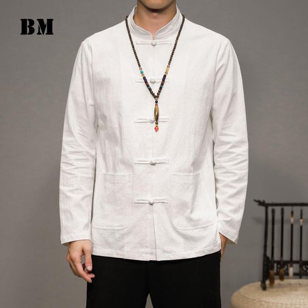 chinese style spring autumn cotton linen stand collar shirt 2021 plus size long sleeve hanfu men clothing black tang suit men's casual, White;black
chinese style spring autumn cotton linen stand collar shirt 2021 plus size long sleeve hanfu men clothing black tang suit men's casual, White;black