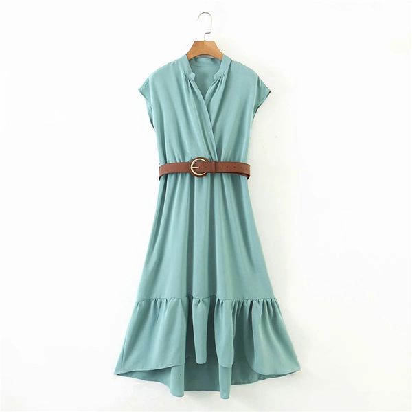 casual dresses women high waist short sleeve blue za long es with blet female summer autumn v-neck pleated femme 5y9t, Black;gray
casual dresses women high waist short sleeve blue za long es with blet female summer autumn v-neck pleated femme 5y9t, Black;gray