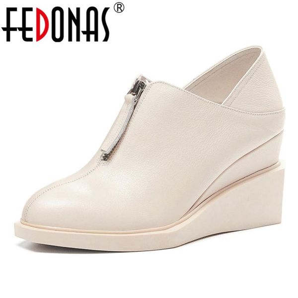 dress shoes fedonas 2021 classic women pumps spring autumn casual platforms woman round toe zipper wedges genuine leather, Black
dress shoes fedonas 2021 classic women pumps spring autumn casual platforms woman round toe zipper wedges genuine leather, Black