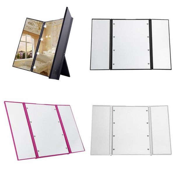 compact mirrors 8 led three-sided foldable makeup mirror with lights folding beauty make up tool for travel and home
compact mirrors 8 led three-sided foldable makeup mirror with lights folding beauty make up tool for travel and home