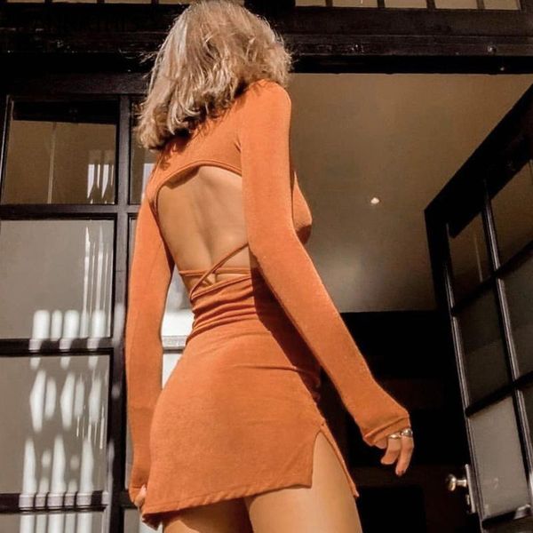 casual dresses wannathis knitted long sleeve women's mini dress backless o-neck elegant lace up chic bodycon fashion aesthetic, Black;gray
casual dresses wannathis knitted long sleeve women's mini dress backless o-neck elegant lace up chic bodycon fashion aesthetic, Black;gray