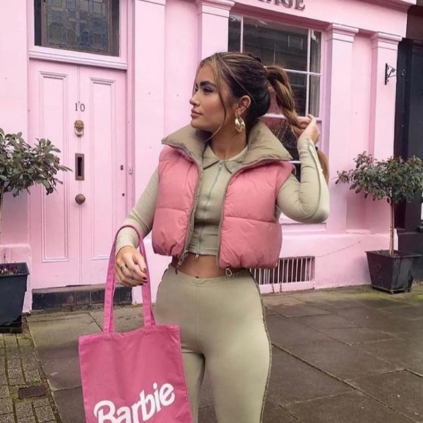 women's vests stylish sweet pink double wear drawstring cropped vest coat women 2021 fashion stand collar zipper waistcoat, Black;white
women's vests stylish sweet pink double wear drawstring cropped vest coat women 2021 fashion stand collar zipper waistcoat, Black;white