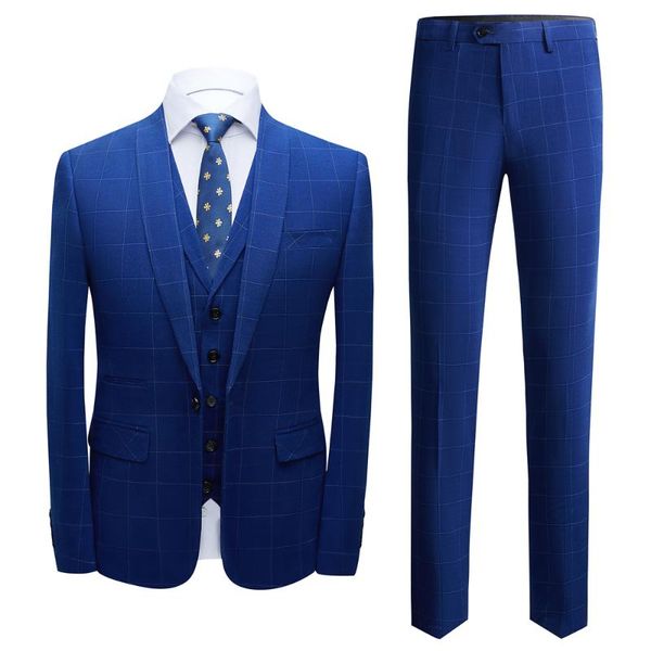 high-quality men's three-piece suit. fashion business casual. checked suit cultivate one's morality dress suits & blazers, White;black
high-quality men's three-piece suit. fashion business casual. checked suit cultivate one's morality dress suits & blazers, White;black