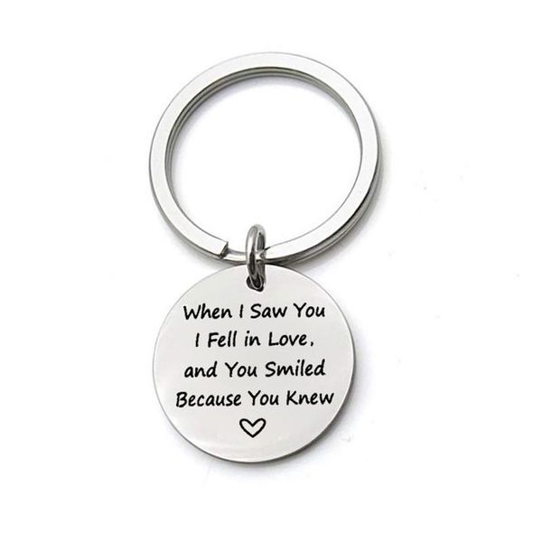 keychains stainless steel key chain lettering when i saw you fell in love and smiled because k valentine's day boyfriend gift, Silver
keychains stainless steel key chain lettering when i saw you fell in love and smiled because k valentine's day boyfriend gift, Silver