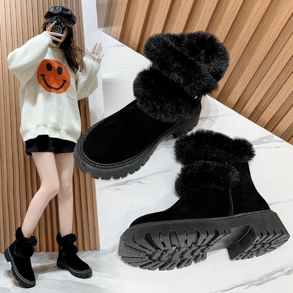 boots fashion snow the women mid-calf zip round toe flat with winter flock solid plush buckle non-slip high quality, Black
boots fashion snow the women mid-calf zip round toe flat with winter flock solid plush buckle non-slip high quality, Black