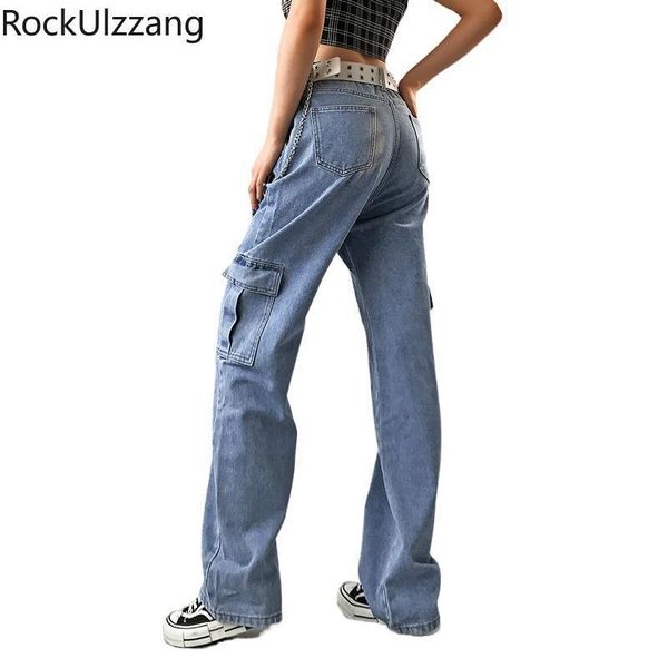 side cargo pocket straight womens capri techwear high waist loose denim streetwear fashion jeans solid white black trouser korean, Black;white
side cargo pocket straight womens capri techwear high waist loose denim streetwear fashion jeans solid white black trouser korean, Black;white