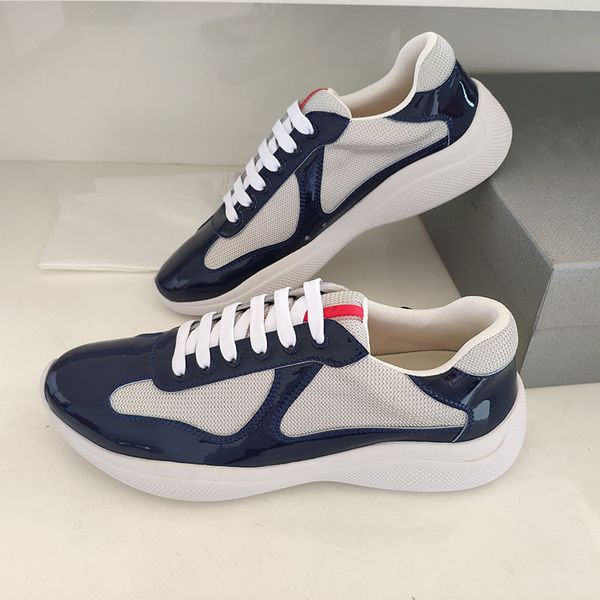 2021 men america's cup xl sneakers blue patent leather flat shoes black mesh lace-up casual trainers outdoor runner shoe with box
2021 men america's cup xl sneakers blue patent leather flat shoes black mesh lace-up casual trainers outdoor runner shoe with box