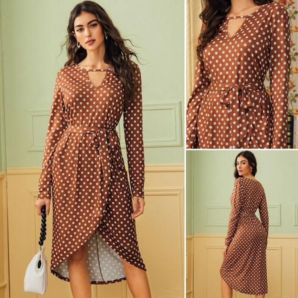 casual dresses hirigin autumn women ladies v neck maxi long sleeve bandage dot dress prom evening party sundress, Black;gray
casual dresses hirigin autumn women ladies v neck maxi long sleeve bandage dot dress prom evening party sundress, Black;gray