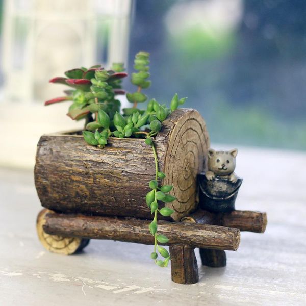planters & pots 1pc succulent plants planter flowerpot wood grain resin stump for home office decoration potted miniature furnishings
planters & pots 1pc succulent plants planter flowerpot wood grain resin stump for home office decoration potted miniature furnishings