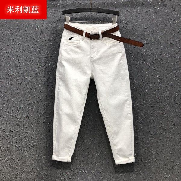 women's jeans high elastic large size spring and summer waist loose casual quarter pants slim harem, Blue
women's jeans high elastic large size spring and summer waist loose casual quarter pants slim harem, Blue
