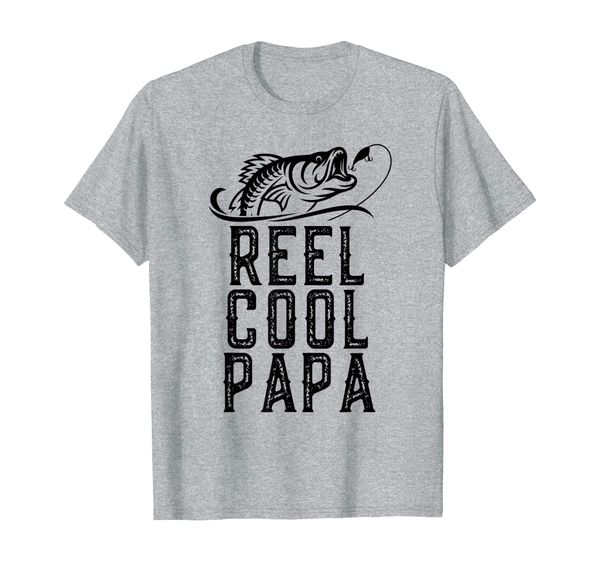 reel cool papa fishing gift father's day funny t-shirt t-shirt, White;black