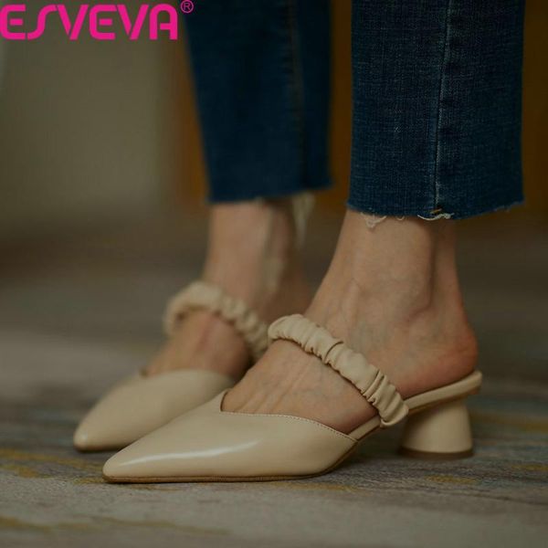dress shoes esveva 2021 cow leather slingback women pumps pointed toe slip on ladies summer square high heel sandals size 34-40, Black
dress shoes esveva 2021 cow leather slingback women pumps pointed toe slip on ladies summer square high heel sandals size 34-40, Black