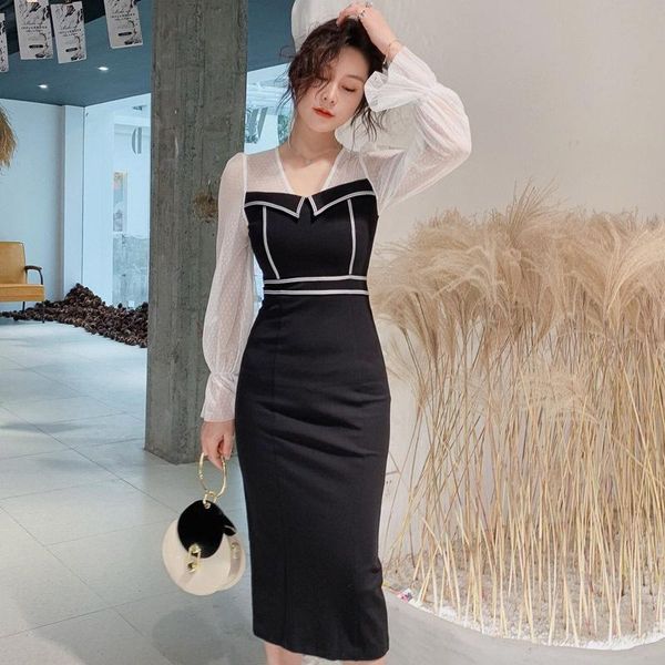casual dresses black spring bodycon mesh patchwork mermaid dress women long sleeve v neck office lady elegant party, Black;gray
casual dresses black spring bodycon mesh patchwork mermaid dress women long sleeve v neck office lady elegant party, Black;gray