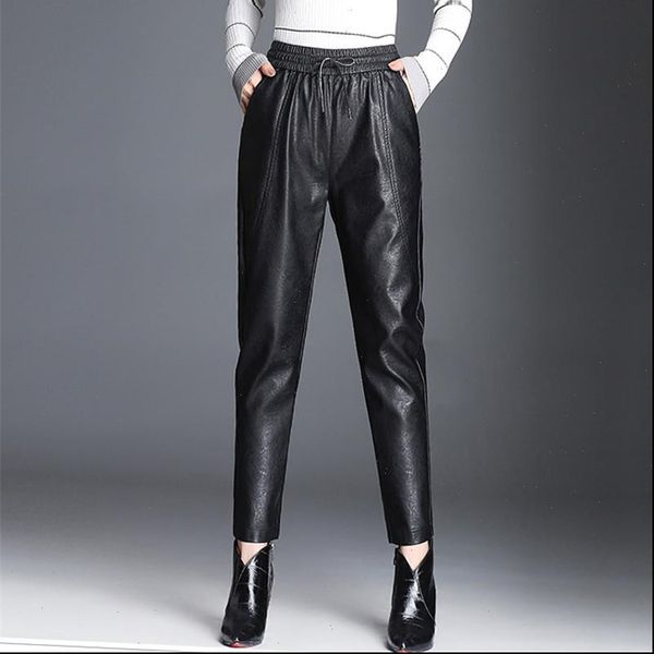 womens capri women pu leather pants fashion drawstring tie ankle trousers elastic waist pockets black streetwear pantalones mujer p162, Black;white
womens capri women pu leather pants fashion drawstring tie ankle trousers elastic waist pockets black streetwear pantalones mujer p162, Black;white