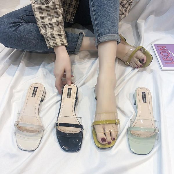 slippers 2021 summer women shoes woman mules slides clear transparent thick high heels casual metal buckle ladies, Black
slippers 2021 summer women shoes woman mules slides clear transparent thick high heels casual metal buckle ladies, Black
