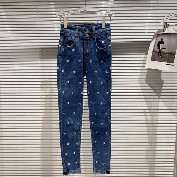 women's jeans 2021 full body star embroidery pattern stretch slim wash pencil women 0305, Blue
women's jeans 2021 full body star embroidery pattern stretch slim wash pencil women 0305, Blue