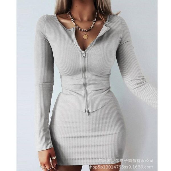 women's tracksuits mandylandy tshirt sets zipper 2 piece outfits women dress solid color fashion pencil skirts stripe suit, Gray
women's tracksuits mandylandy tshirt sets zipper 2 piece outfits women dress solid color fashion pencil skirts stripe suit, Gray