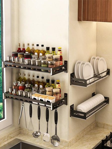 kitchen storage & organization no-punch stainless steel shelf wall hanging rack for household seasoning utensils
kitchen storage & organization no-punch stainless steel shelf wall hanging rack for household seasoning utensils