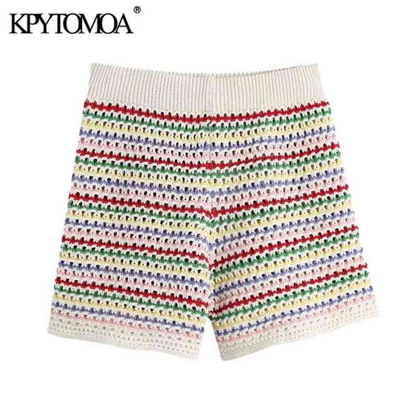 women chic fashion striped knitted shorts high elastic waist female short pants mujer 210420, White;black
women chic fashion striped knitted shorts high elastic waist female short pants mujer 210420, White;black
