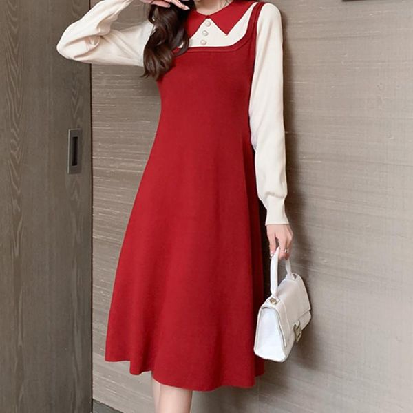 casual dresses fashion women dress autumn winter women's long sleeve fake two knitted clothing high waist patchwork vestidos basic, Black;gray
casual dresses fashion women dress autumn winter women's long sleeve fake two knitted clothing high waist patchwork vestidos basic, Black;gray