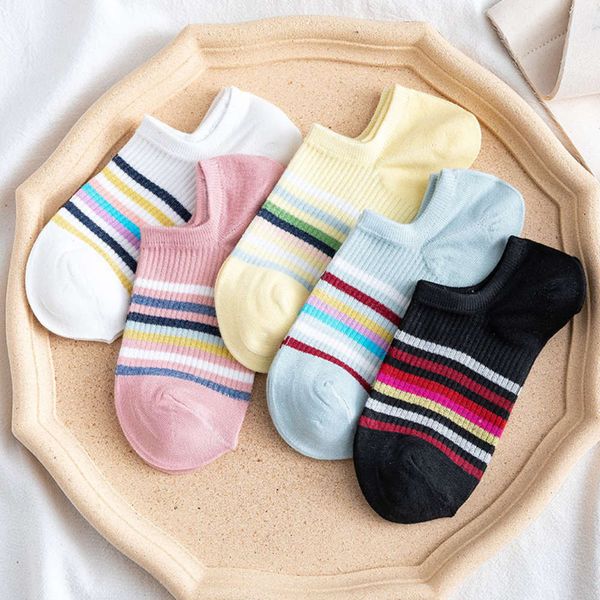women original rainbow striped cotton socks casual joker thin boat for ladies comfortable breathable sox trendy, Black;white
women original rainbow striped cotton socks casual joker thin boat for ladies comfortable breathable sox trendy, Black;white