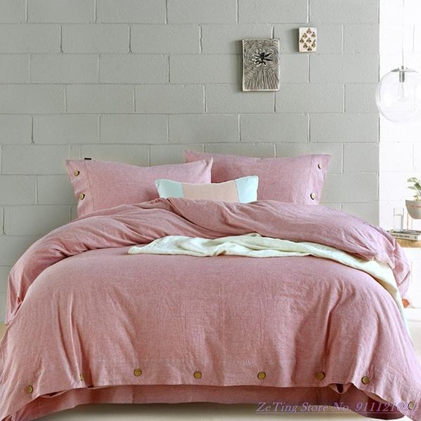 bedding sets simple cotton linen duvet cover chinese pure color 1.8m nordic style blue gray pink home textile 4pcs
bedding sets simple cotton linen duvet cover chinese pure color 1.8m nordic style blue gray pink home textile 4pcs