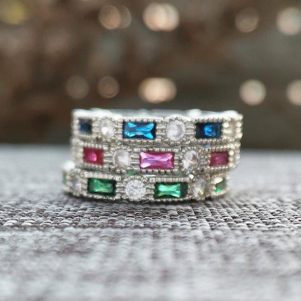 cluster rings vintage green blue red cubic zircon stacking eternity ring women's silver wedding band anniversary jewelry, Golden;silver
cluster rings vintage green blue red cubic zircon stacking eternity ring women's silver wedding band anniversary jewelry, Golden;silver