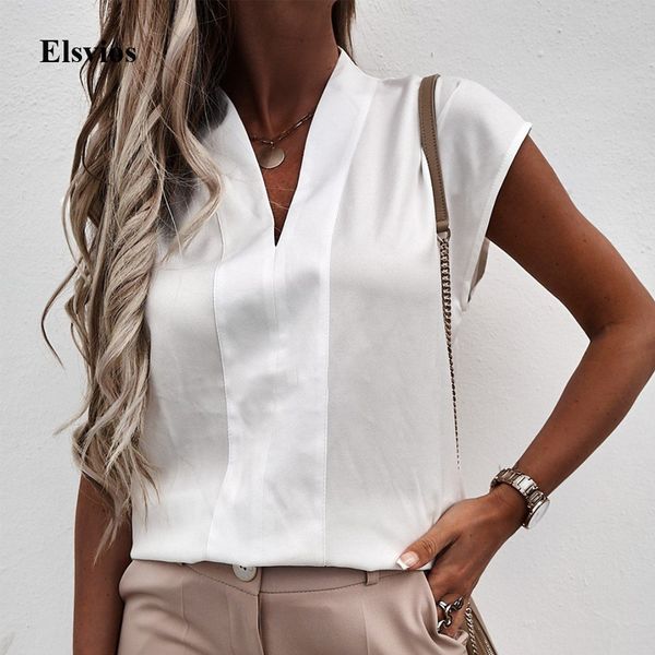 women's blouses & shirts elegant slim office lady blouse shirt 2021 summer short sleeve women blusa v neck solid pullove, White
women's blouses & shirts elegant slim office lady blouse shirt 2021 summer short sleeve women blusa v neck solid pullove, White