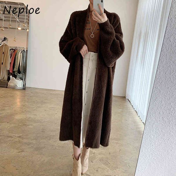 women's fur & faux long sleeves long warm woman korean sweater fall and elegant winter cardigan caoat imitation mink sweaters dh6m, Black
women's fur & faux long sleeves long warm woman korean sweater fall and elegant winter cardigan caoat imitation mink sweaters dh6m, Black