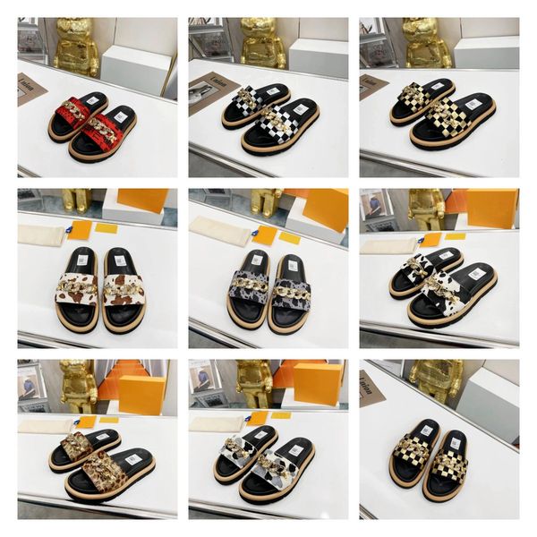 waterfront mule slippers horsehair chain sandals serrated outsole red gold silver multicolor outdoor beach party designer luxury, Black
waterfront mule slippers horsehair chain sandals serrated outsole red gold silver multicolor outdoor beach party designer luxury, Black