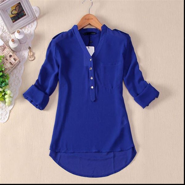 women spring shirt summer v neck chiffon long sleeve casual blouse solid color formal cardigan button for, White
women spring shirt summer v neck chiffon long sleeve casual blouse solid color formal cardigan button for, White