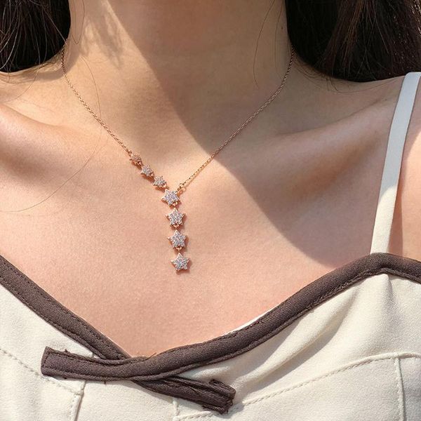 shiny zircon star pendant necklace simple sweet short wedding jewelry women's party exquisite necklaces, Silver
shiny zircon star pendant necklace simple sweet short wedding jewelry women's party exquisite necklaces, Silver