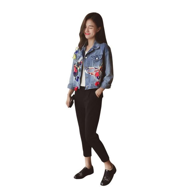 s-xl 2021 plus size women embroidered butterfly jeans jacket spring autumnc long sleeve denim coats female women's jackets, Black;brown
s-xl 2021 plus size women embroidered butterfly jeans jacket spring autumnc long sleeve denim coats female women's jackets, Black;brown