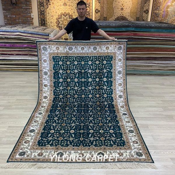 carpets yilong 5'x8' hand knotted silk persian design home decoration rug blue carpet (scj22b)
carpets yilong 5'x8' hand knotted silk persian design home decoration rug blue carpet (scj22b)
