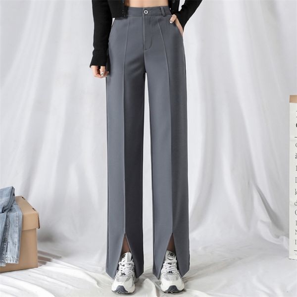 summer straight large size casual solid trousers streetwear black full-length selling chic loose pants 211007, Black;white
summer straight large size casual solid trousers streetwear black full-length selling chic loose pants 211007, Black;white
