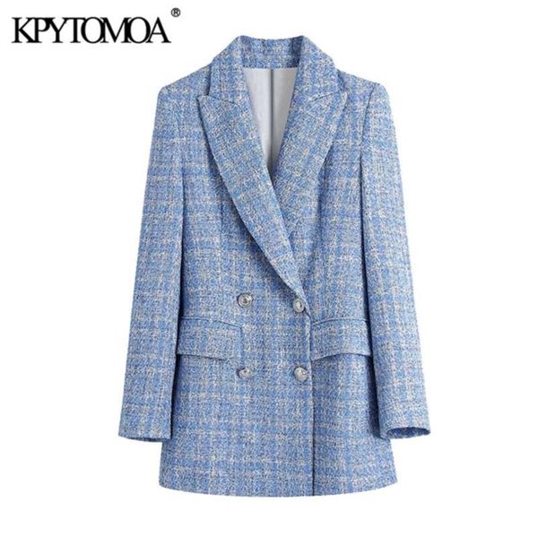 kpytomoa women fashion double breasted tweed check blazers coat vintage long sleeve pockets female outerwear chic veste 210929, White;black
kpytomoa women fashion double breasted tweed check blazers coat vintage long sleeve pockets female outerwear chic veste 210929, White;black