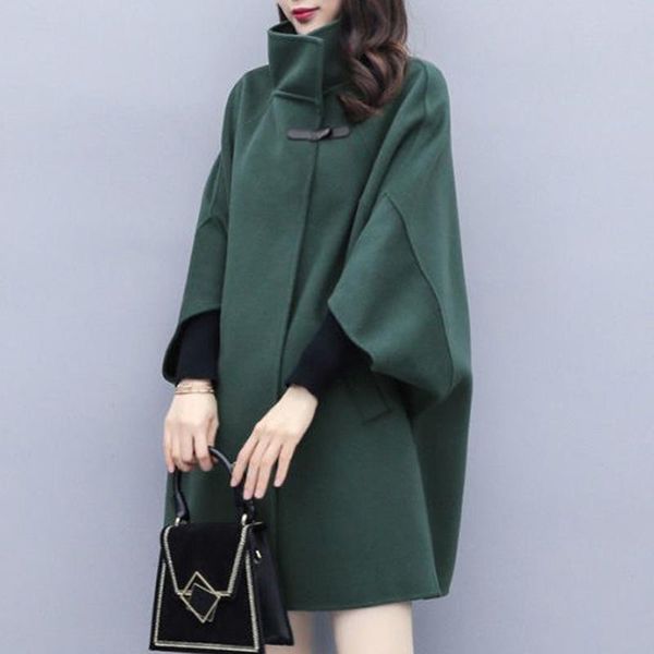women's wool & blends 2021 women thicken overcoat fashion solid long sleeve mid-length patchwork loose cape type windproof casual winte, Black
women's wool & blends 2021 women thicken overcoat fashion solid long sleeve mid-length patchwork loose cape type windproof casual winte, Black