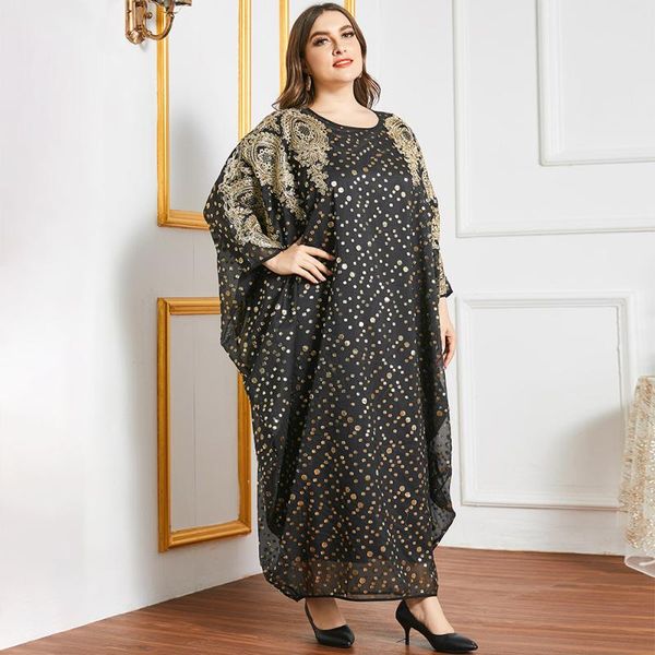 plus size dresses fridayin summer women's dress 2021 charming round neck long sleeve jacquard maxi loose abaya, Black
plus size dresses fridayin summer women's dress 2021 charming round neck long sleeve jacquard maxi loose abaya, Black