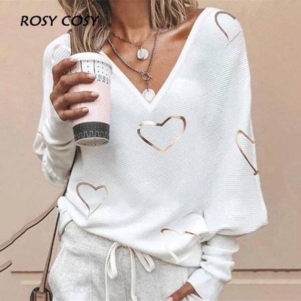 women's blouses & shirts deep v-neck long sleeve autumn women pullover elegant heart printed office ladies blouse casual femme blu, White
women's blouses & shirts deep v-neck long sleeve autumn women pullover elegant heart printed office ladies blouse casual femme blu, White