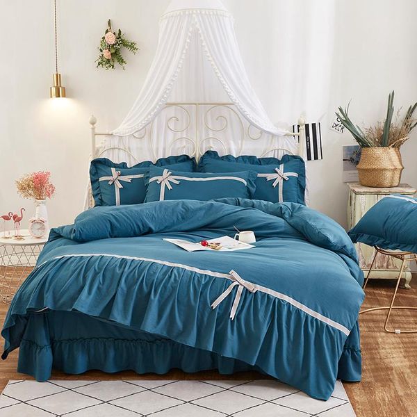 bedding sets korean style blue pink gray purple washed cotton girls linen pillowcases bed sheet duvet bowknot set ruffle cover
bedding sets korean style blue pink gray purple washed cotton girls linen pillowcases bed sheet duvet bowknot set ruffle cover