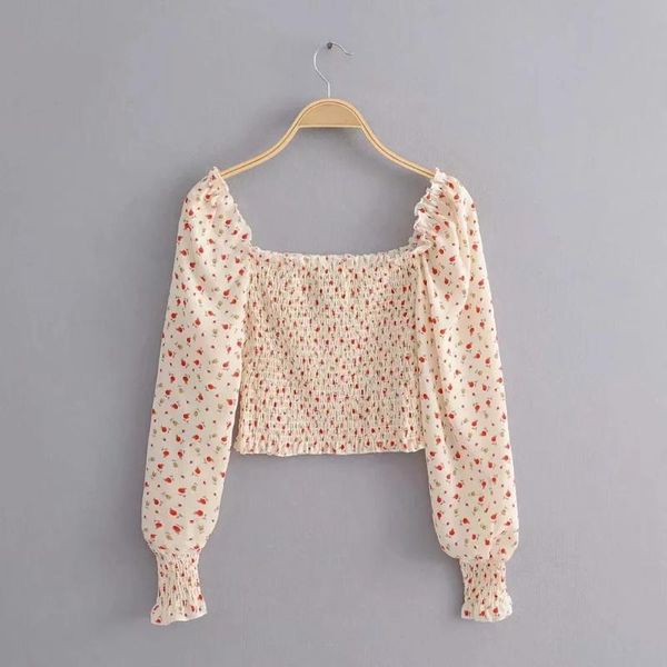 style women chiffon blouse ladies puff sleeve pullover fashion floral square collar pleated exposed navel shirt women's blouses & shirt, White
style women chiffon blouse ladies puff sleeve pullover fashion floral square collar pleated exposed navel shirt women's blouses & shirt, White